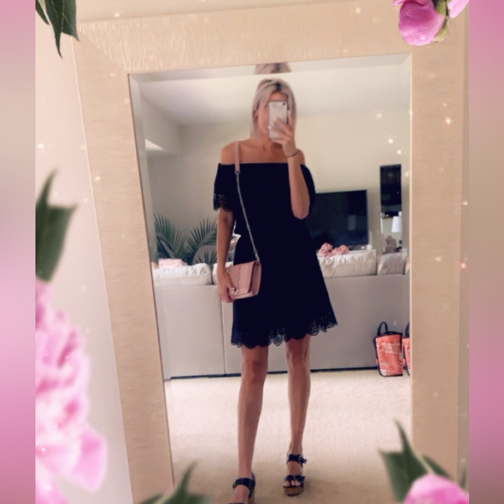 Embroidered Lace Off The Shoulder Casual Sheath Mini Dress Medium